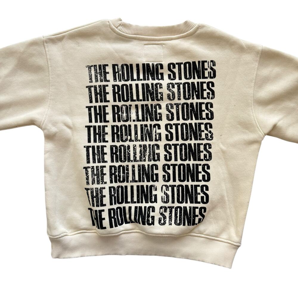 Zara + The Rolling Stones Animal Print Logo Pullover Crew Sweatshirt Size 8-9y - Picture 3 of 5